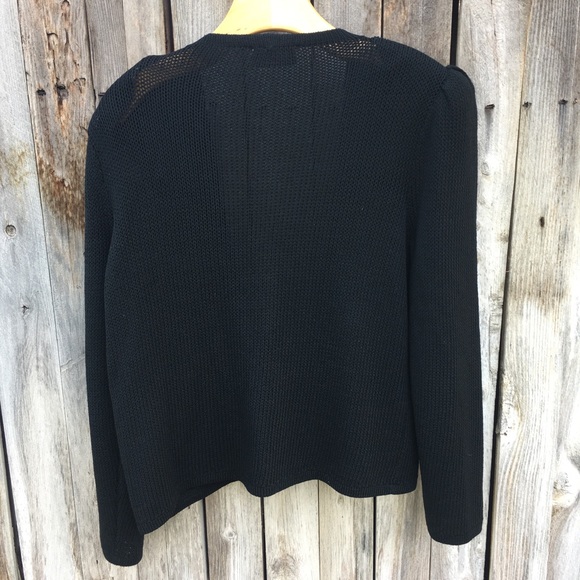 Vintage St. John Santana Knit Open Cardigan Black - Picture 8 of 10